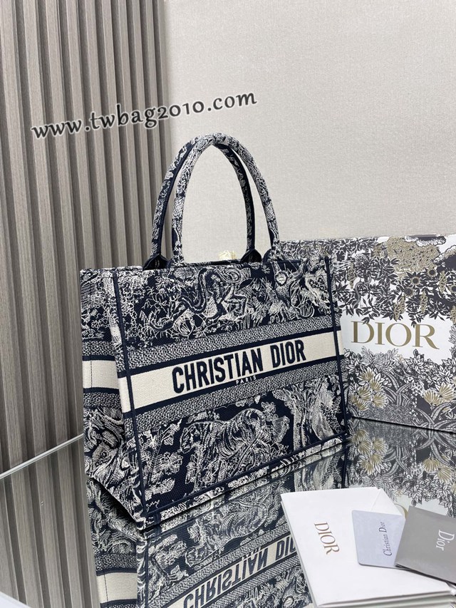 Dior专柜新款TOTE包迪奥高仿原单经典新蓝虎中号购物袋手提托特包 djfk1374